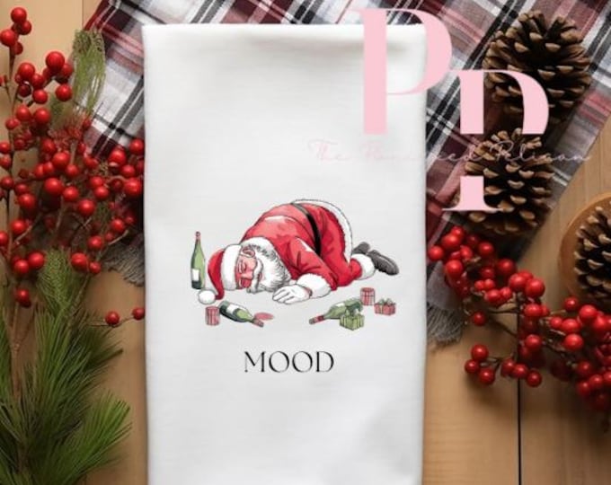 Funny Santa Mood christmas towel