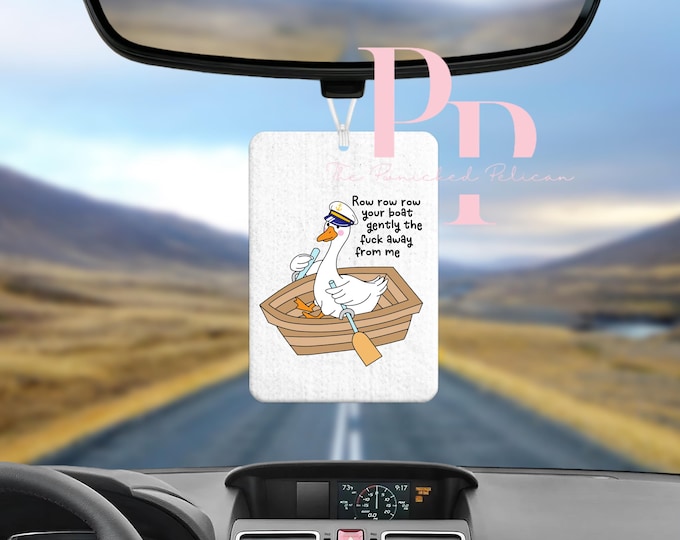 Row Row Row funny sublimated air freshener