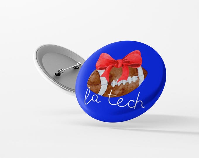LA TECH Football with bow button