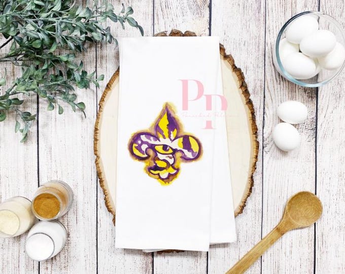 Lsu Kitchen Fleur de lis towel