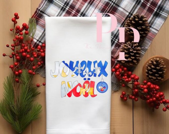 Acadiana Joyeaux Noel Sublimated tea towel