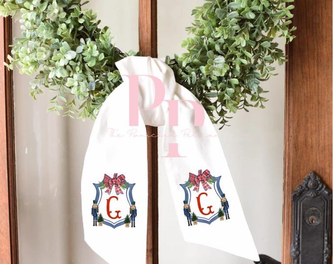 Sublimated Navy nutcracker wreath sash