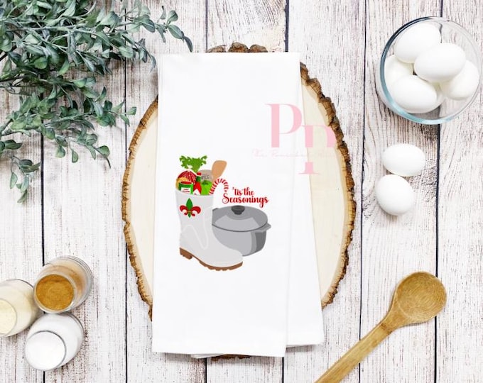 Tis the seasoning christmas cajun towel
