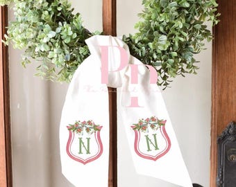 Sublimated Red crest wreath sash