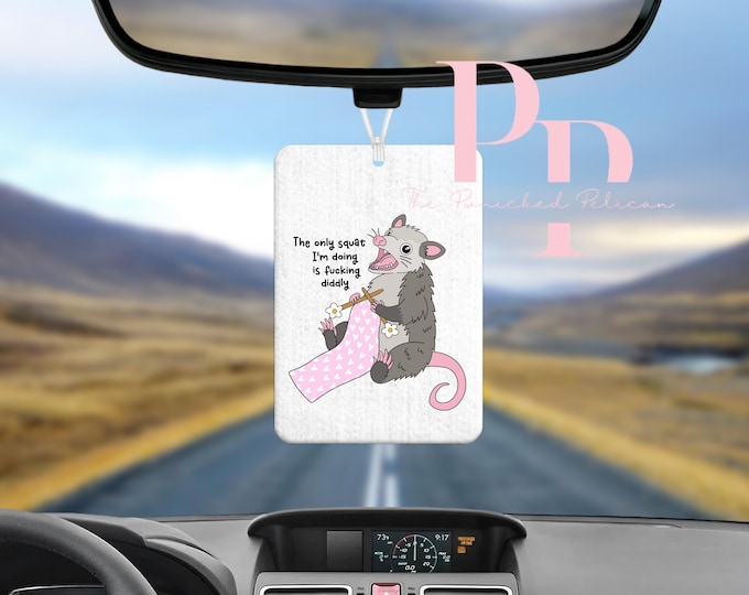 Funny Possum sublimated air freshener