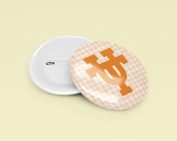 Texas Longhorns Gingham Gameday button