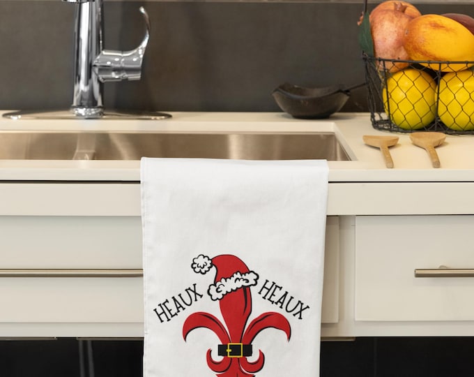 Santa Fleur De Lis Christmas towel