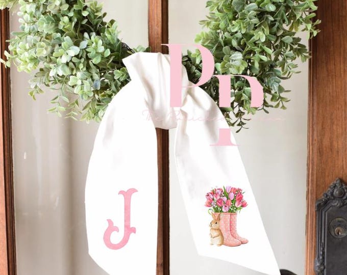 Sublimated spring / easter wreath sash