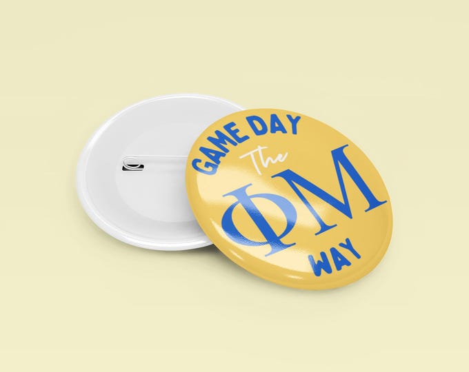 Personalized  Phi Mu Gameday Button