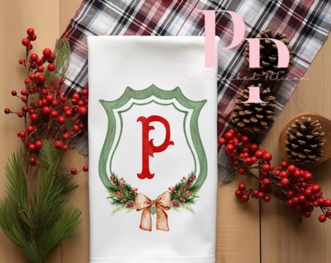 Green Christmas crest customizable