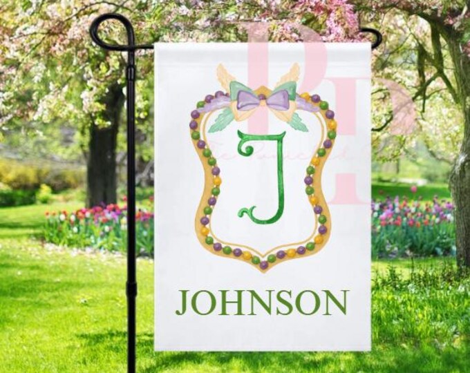 Mardi gras Golden crest flag