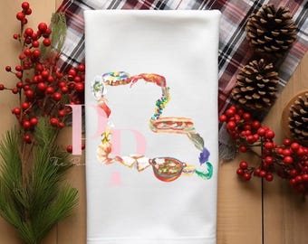 Louisiana known items decorative tea towel