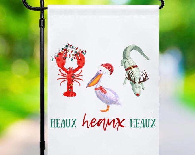 Cajun themed Christmas Flag Heaux Heaux Heaux