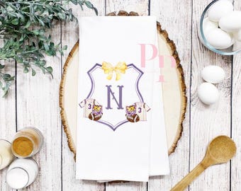 LSU crest tea towel