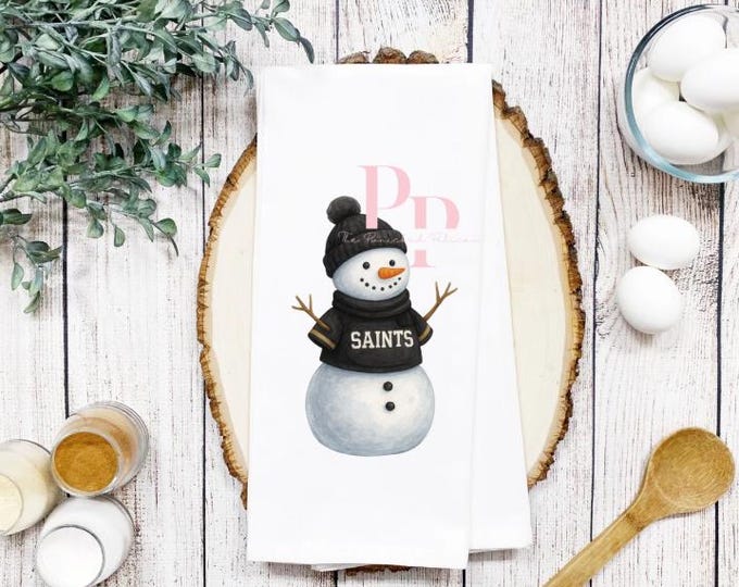 New Orleans Saints snowman decorative towel