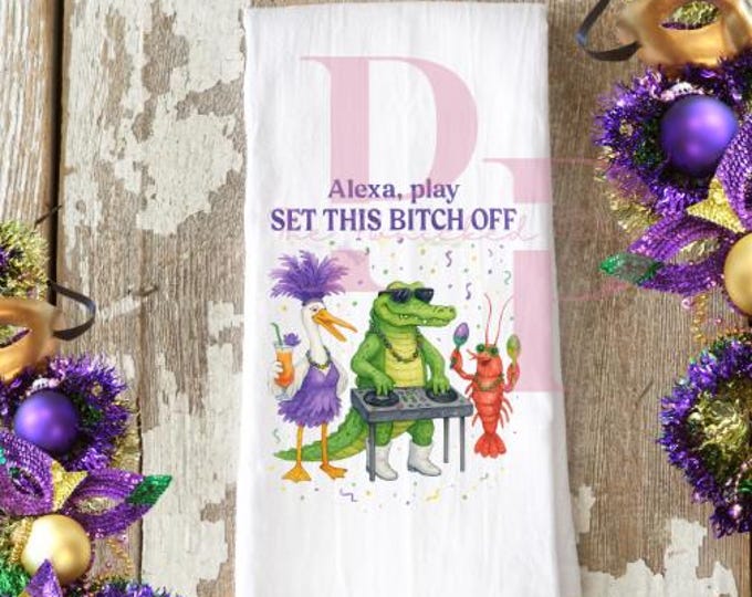 Alexa, STBO funny mardi gras decorative towel