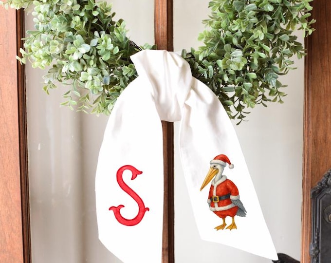 Christmas Pelican Wreath sash