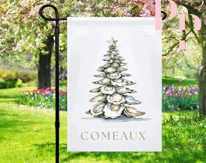 Sublimated Oyster christmas tree flag