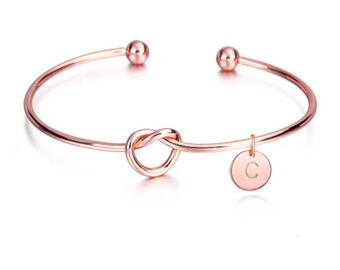 Personalized Initial Bangle Bracelet, Bridesmaid Gift, Stainless Steel bracelets