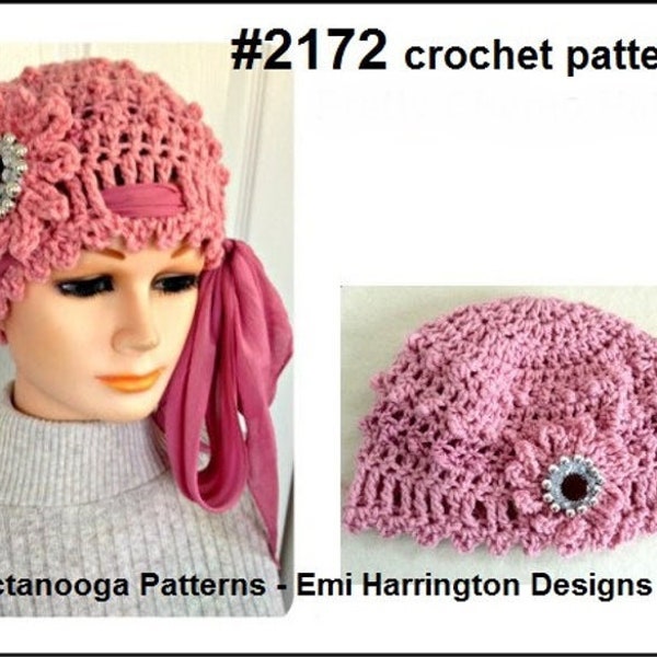 Easy CROCHET HAT PATTERN, Pretty Chemo Hat, Beanie Touque, Adult size, #2172, hat crochet pattern, crochet patterns
