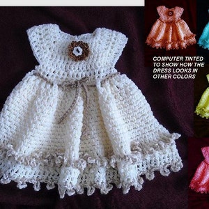 CROCHET PATTERN, crochet Baby Dress -Double Frill Girl's Dress - newborn to age 6 - number 772