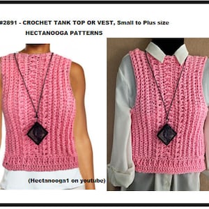 GEHÄKELTES TANK TOP Häkelmuster, Weste gehäkelt, Easy Pattern, Häkelanleitung für Frauen und Mädchen, #2891, Häkelkleidung, Pullover