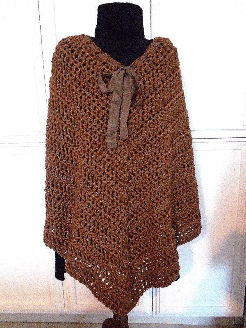 Easy Poncho Cape, Crochet PATTERNs, shawl, shrug, 735 Make it any length, All women's sizes: s, m, l, xl, 2x., 3xl, 4xl image 5