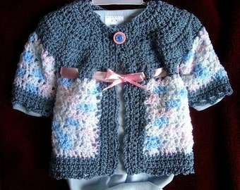 Easy Crochet PATTERN,  girls cardigan sweater jacket, newborn to age 8, Shelby, digital download number 493, free patterns see below