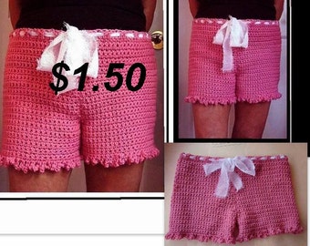Molde de crochê para shorts, modelo de shorts de crochê, shorts de crochê para o verão, todos os tamanhos, de bebê a adulto plus size, tutorial em vídeo incluído.