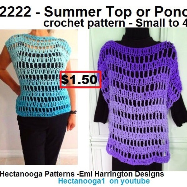 Easy crochet poncho pattern, easy crochet sweater, summer poncho, easy breezy style, women, plus size, teen clothing, #2222yt