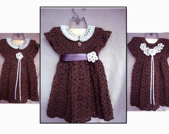 Girl's dress, Easy CROCHET PATTERNs,  pinafore, sundress, jumper, girls Sizes: age 2 to age 6  pattern # 664 B