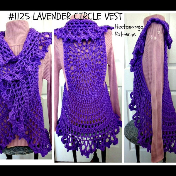 VEST CROCHET PATTERN, Mandala Circle Vest, Bohemian Vest, Teen and adult, plus size. #1125