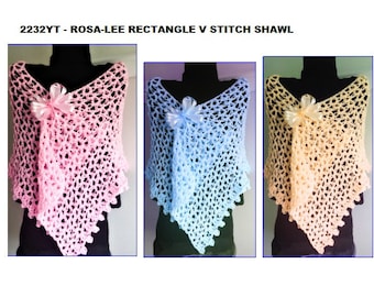 Easy CROCHET SHAWL PATTERN, Top Down Rectangle, Easy shawl, Prayer Shawl, Crochet for women, #2232yt