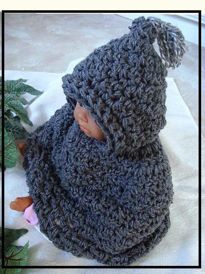 Crochet Pattern Baby Hooded Cape Newborn to Age 5 Num. 523 Etsy