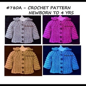 Crochet Pattern, Baby Sweater, Crochet pattern for kids, baby, child, Newborn, toddler, Comfort Sweater #780-A, Crochet Boy's sweater, girl