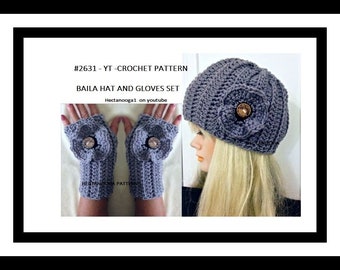 CROCHET PATTERNS, Hat, Texting Gloves, Fingerless Gloves, Flower, Easy Beginner Crochet Pattern, #2631