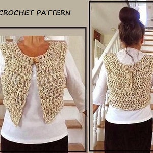 Easy CROCHET PATTERN, SHRUG Pattern, for women, for kids,  #815, Shrug crochet pattern, Jacket, Cardigan Sweater, Sleeveless, plus size