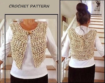 Easy CROCHET PATTERN, SHRUG Pattern, for women, for kids,  #815, Shrug crochet pattern, Jacket, Cardigan Sweater, Sleeveless, plus size