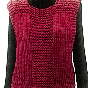 KNIT SWEATER PATTERN, Sleeveless Top or Vest, Unisex style, xs to 5xl plus size, easy beginner pattern, worked flat, 2948, teens and women image 2