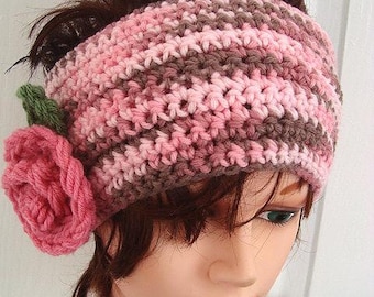 Easy Hat CROCHET patterns, HEADBAND pattern, baby, children, women, crochet flower applique, crochet hat pattern, hat crochet pattern, # 535