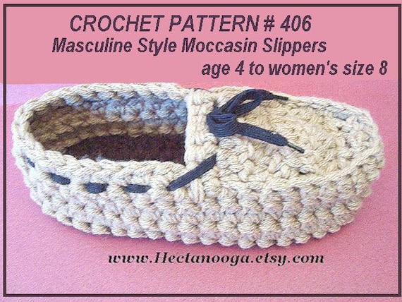 moccasin style crochet slippers