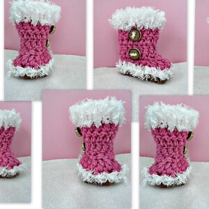 Fluff Cuff baby booties crochet pattern, num. 921, newborn to 12 months, sell your finished booties, instant digital downloads image 3
