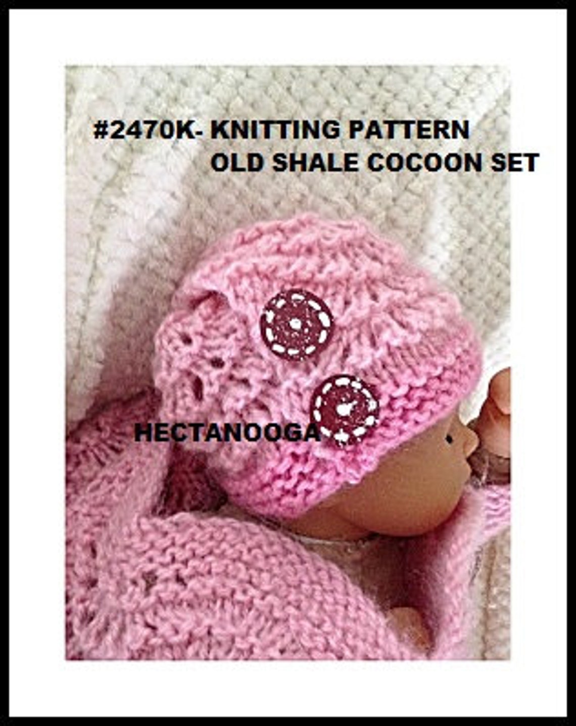 KNIT BABY COCOON and Hat Set Knitting Pattern Old Shale Baby Etsy