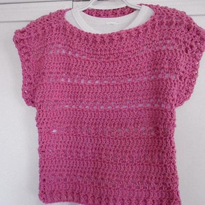 Easy CROCHET SWEATER PATTERN, Pink Summer Shell Top, 5 yrs to Adult 4XL, Easy Pattern, 803, Women's clothing, Children, girls, teens image 7