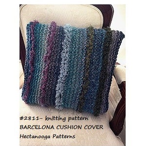 KNITTING PATTERN, cushion cover for 14 -18 inch (45 cms) cushion.  Instant PDF Download. Colorful bright cushion or pillow cover