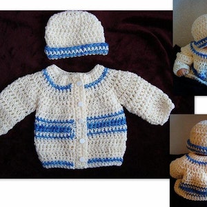 CROCHET PATTERN, baby sweater, baby boy crochet pattern, cardigan, hat, set, children, age 4, toddlers, childrens clothing, num 490