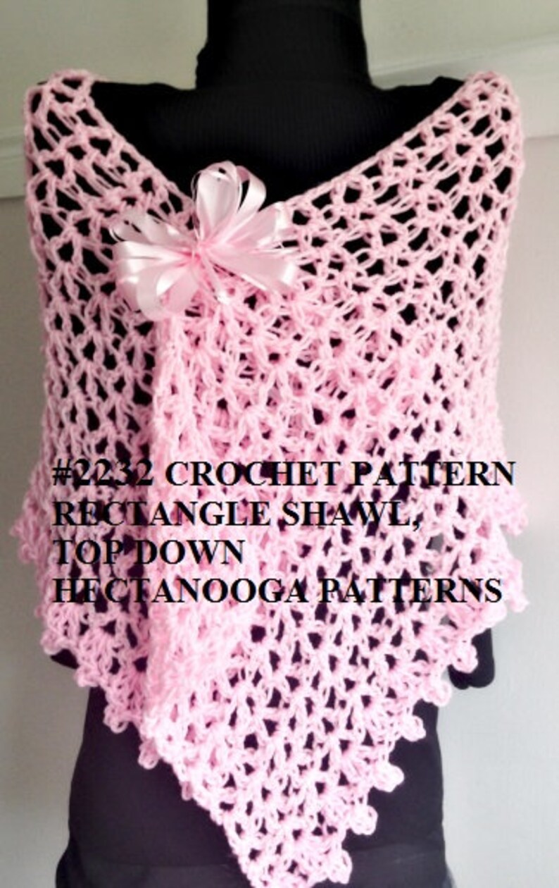 Easy CROCHET SHAWL PATTERN, Top Down Rectangle, Easy shawl, Prayer Shawl, Crochet for women, 2232yt image 3