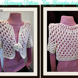 Easy Crochet PATTERN, Angelina Shrug, crochet pattern for women, kids, Chest 30-60 inch, circular vest,998, teen, plus size, clothing image 3