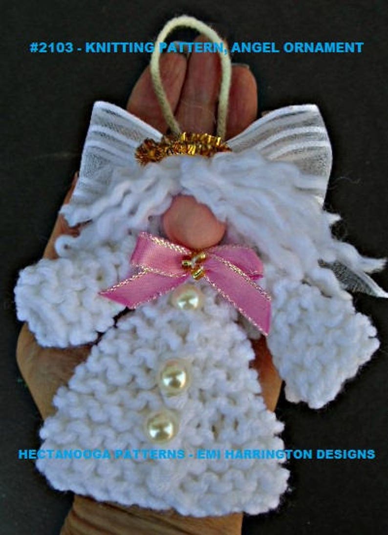 KNIT ANGEL ORNAMENT Knitting Pattern Christmas Ornament Etsy