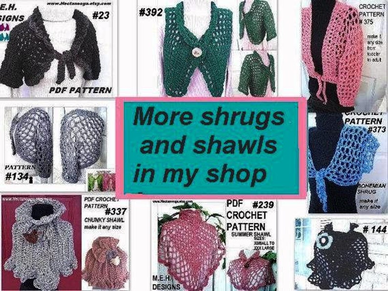 CROCHET PATTERN Shrug or Vest, num 392 make it any size. Permission to sell them image 5